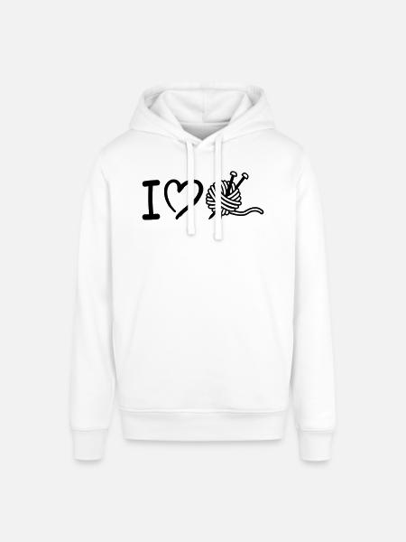 I love Knitting - Stanley/Stella SOUNDER Unisex Hoodie - white