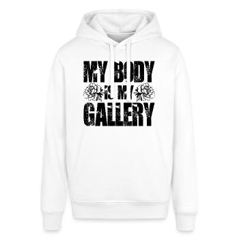 Tattoo Körperkunst Spruch Geschenk Tätowiert - Stanley/Stella Unisex Hoodie SOUNDER - Weiß - Vorne - Alina (178cm) & Michal (187cm)