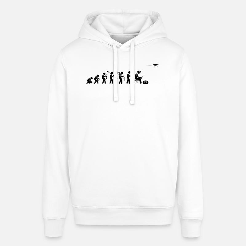 Évolution des drones - Sweat à capuche SOUNDER Stanley/Stella Unisexe - blanc