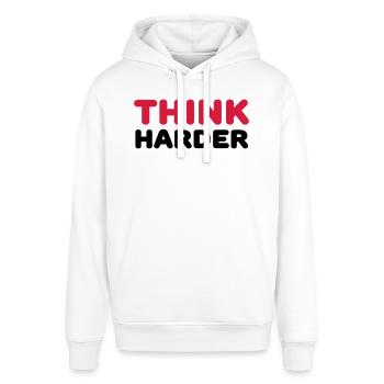 Think harder - Stanley/Stella Unisex Hoodie SOUNDER - Weiß - Vorne - Alina (178cm) & Michal (187cm)