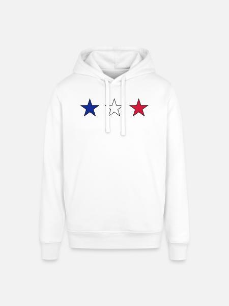 France three stars in blue-white-red - Stanley/Stella SOUNDER Unisex Hoodie - white