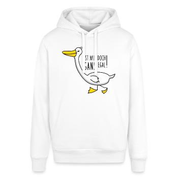 Lustige Gans mit Spruch - Stanley/Stella Unisex Hoodie SOUNDER - Weiß - Vorne - Alina (178cm) & Michal (187cm)