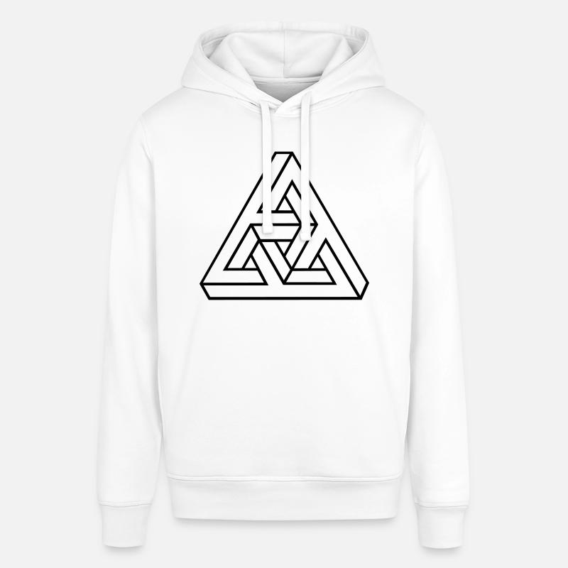 Optical Illusion, Impossible Triangle, mathematics - Stanley/Stella SOUNDER Unisex Hoodie - white