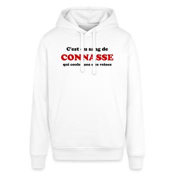 c'est du sang de conasse qui coule dansmes veines - Sweat à capuche SOUNDER Stanley/Stella Unisexe - blanc - Devant - Alina (178cm) & Michal (187cm)