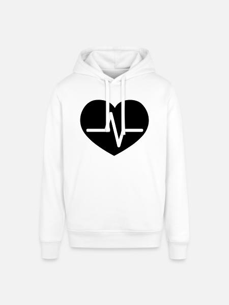 Herzschlag - Stanley/Stella Unisex Hoodie SOUNDER - Weiß