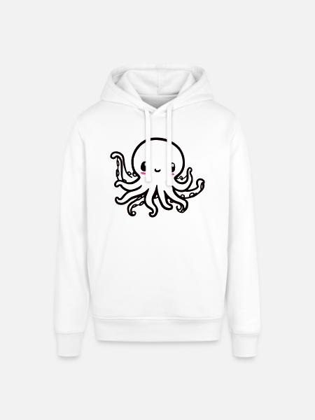 Cute Octopus Kawaii - Stanley/Stella SOUNDER Unisex Hoodie - white