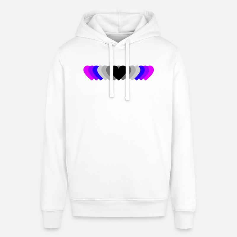 Coeurs (noir et violet) - Sweat à capuche SOUNDER Stanley/Stella Unisexe - blanc