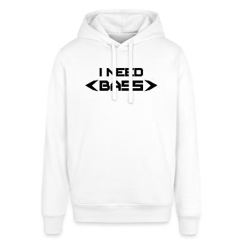 I Need Bass - Stanley/Stella Unisex Hoodie SOUNDER - Weiß - Vorne - Alina (178cm) & Michal (187cm)