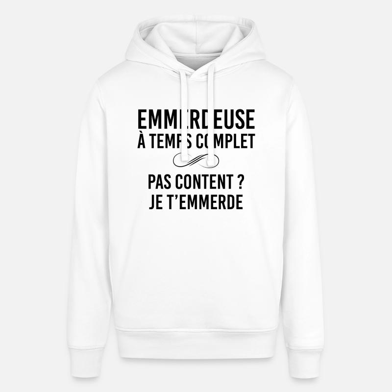 Emmerdeuse et Heureuse - Sweat à capuche SOUNDER Stanley/Stella Unisexe - blanc