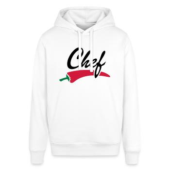 Chili Chefkoch Chef Koch Köchin Essen kochen logo - Stanley/Stella Unisex Hoodie SOUNDER - Weiß - Vorne - Alina (178cm) & Michal (187cm)