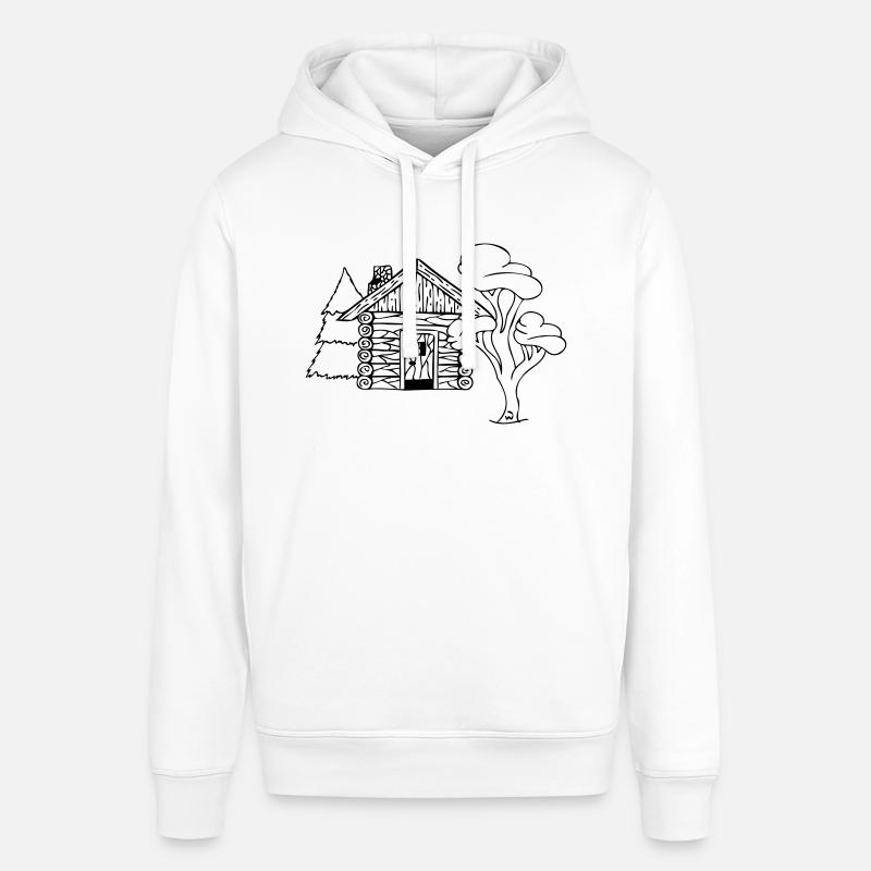 Cube de cabane en bois - Sweat à capuche SOUNDER Stanley/Stella Unisexe - blanc