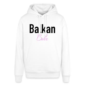 Chemise Balkan Babe, idée cadeau des Balkans - Sweat à capuche SOUNDER Stanley/Stella Unisexe - blanc - Devant - Alina (178cm) & Michal (187cm)