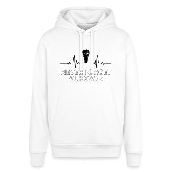 Never forget Vukovar - Kroatien - Stanley/Stella Unisex Hoodie SOUNDER - Weiß - Vorne - Alina (178cm) & Michal (187cm)