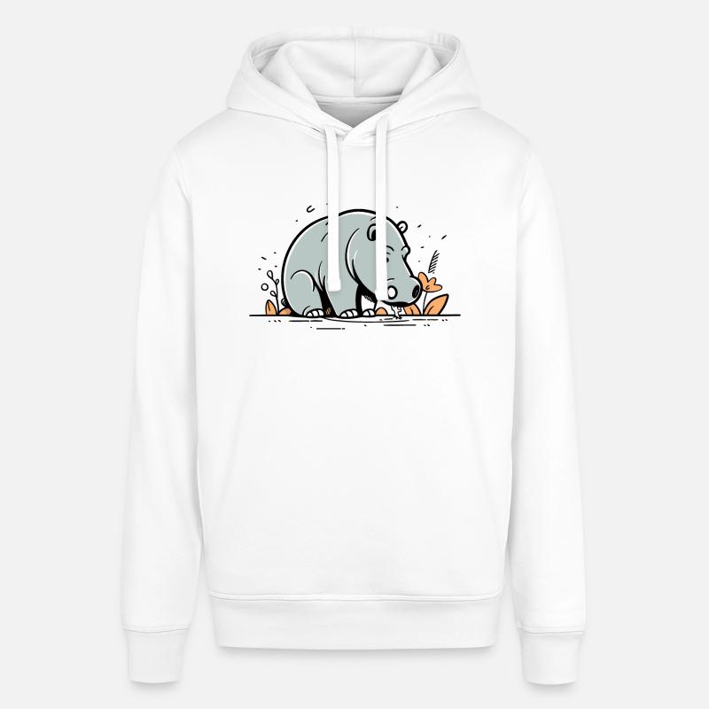 Nilpferd niedlich Comic - Stanley/Stella Unisex Hoodie SOUNDER - Weiß