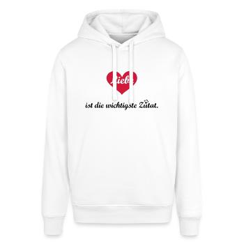 Zutat Liebe Koch Köchin Chefkoch Chefköchin - Stanley/Stella Unisex Hoodie SOUNDER - Weiß - Vorne - Alina (178cm) & Michal (187cm)