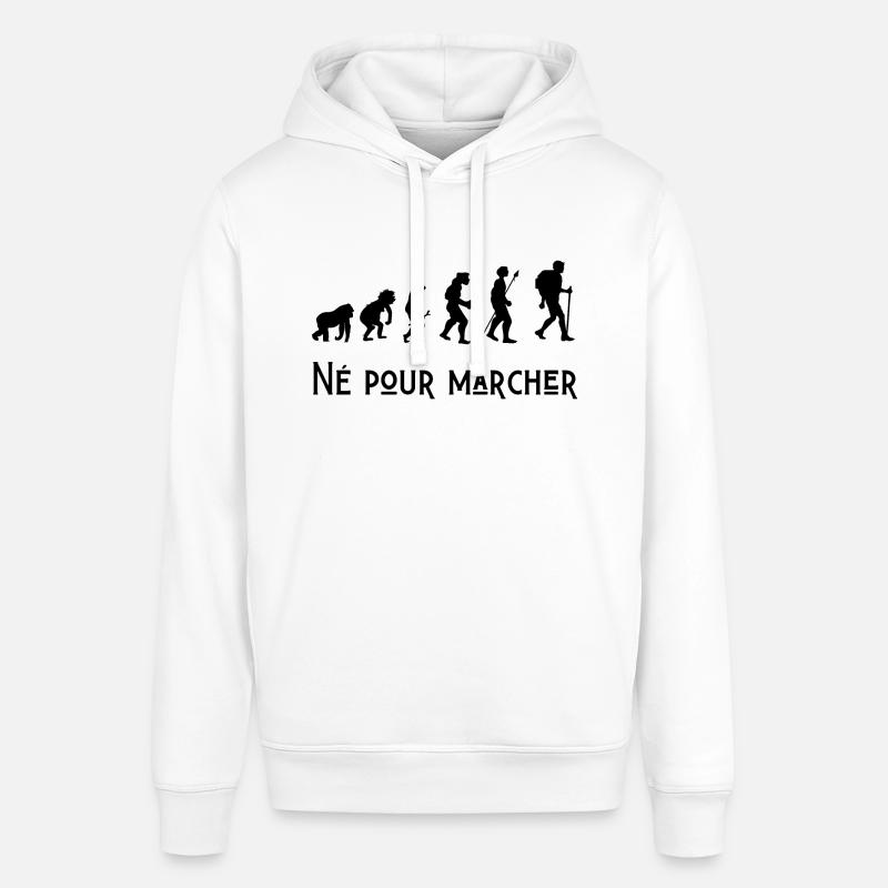 né pour marcher évolution - Sweat à capuche SOUNDER Stanley/Stella Unisexe - blanc