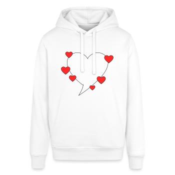 Speech bubble with hearts - Stanley/Stella SOUNDER Unisex Hoodie - white - Front - Alina (178cm) & Michal (187cm)