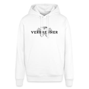 Es lebe der Verbrenner - Stanley/Stella Unisex Hoodie SOUNDER - Weiß - Vorne - Alina (178cm) & Michal (187cm)