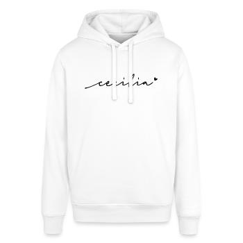 Cecilia Schreibschrift Name - Stanley/Stella Unisex Hoodie SOUNDER - Weiß - Vorne - Alina (178cm) & Michal (187cm)