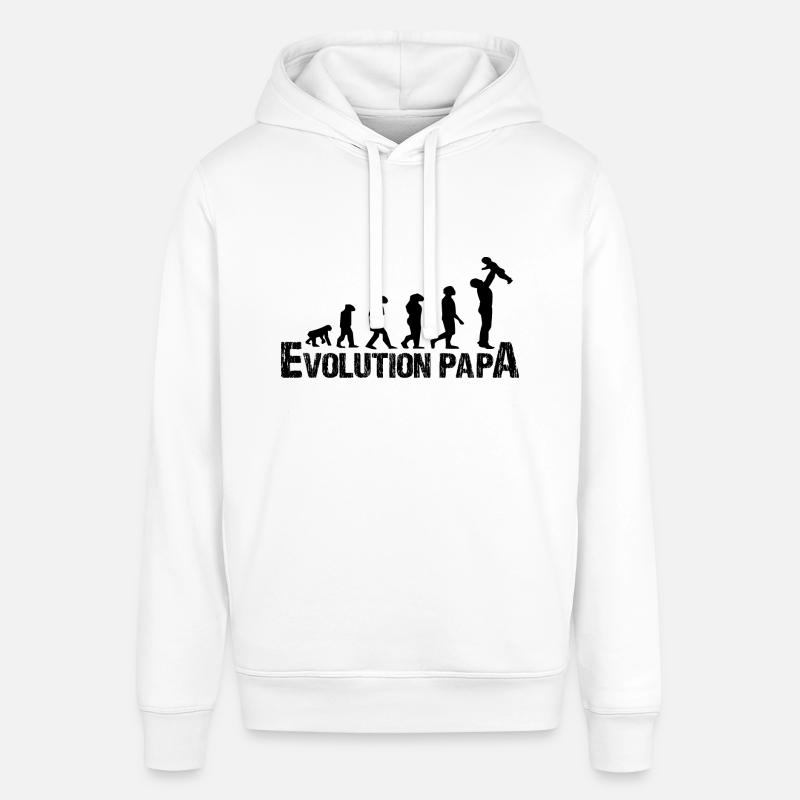 Papa évolution - Sweat à capuche SOUNDER Stanley/Stella Unisexe - blanc