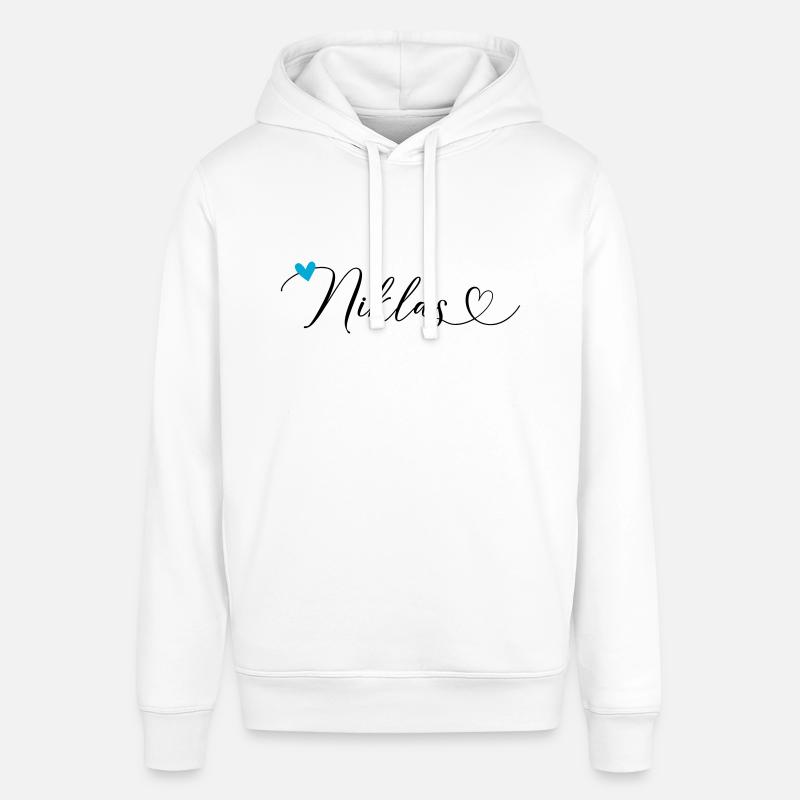 Niklas Nom Prénom Calligraphie coeur - Sweat à capuche SOUNDER Stanley/Stella Unisexe - blanc