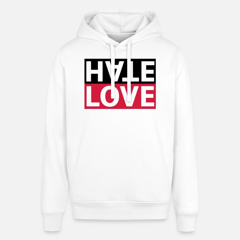 Hate Love Hass Liebe Statement - Stanley/Stella Unisex Hoodie SOUNDER - Weiß