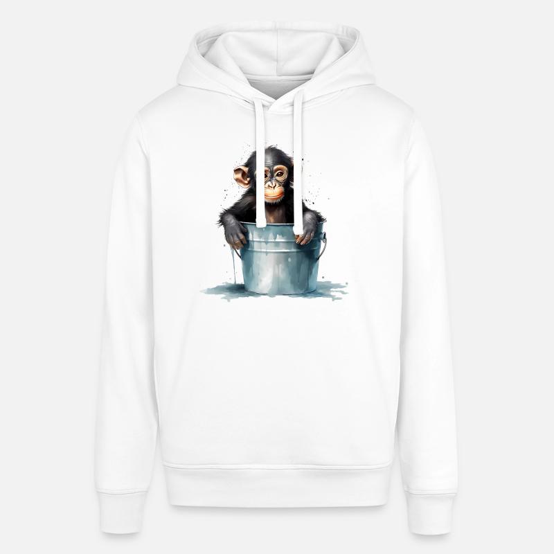 Le singe cherche le refroidissement - Sweat à capuche SOUNDER Stanley/Stella Unisexe - blanc