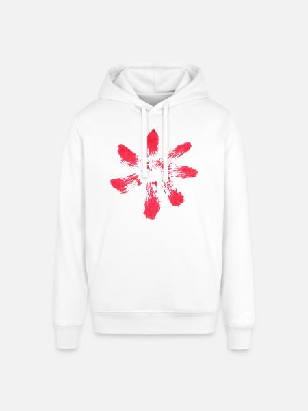 Flower - INK - Red - Stanley/Stella SOUNDER Unisex Hoodie - white
