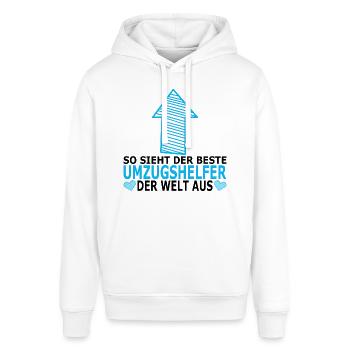 Umzugshelfer Dankeschön Danke Geschenkideen - Stanley/Stella Unisex Hoodie SOUNDER - Weiß - Vorne - Alina (178cm) & Michal (187cm)