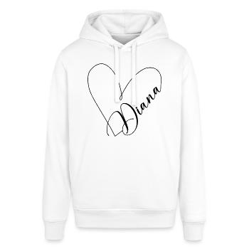 Diana Name Heart Line - Stanley/Stella SOUNDER Unisex Hoodie - white - Front - Alina (178cm) & Michal (187cm)