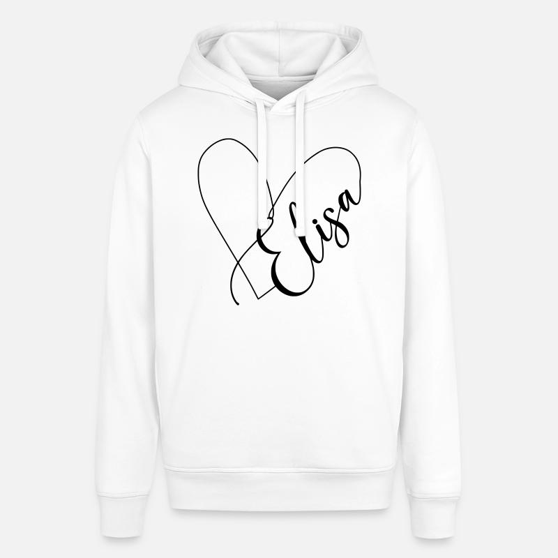 Elisa Nom Ligne de Coeur - Sweat à capuche SOUNDER Stanley/Stella Unisexe - blanc