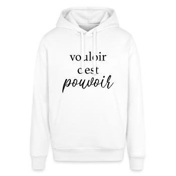 Französischer Spruch - Stanley/Stella Unisex Hoodie SOUNDER - Weiß - Vorne - Alina (178cm) & Michal (187cm)