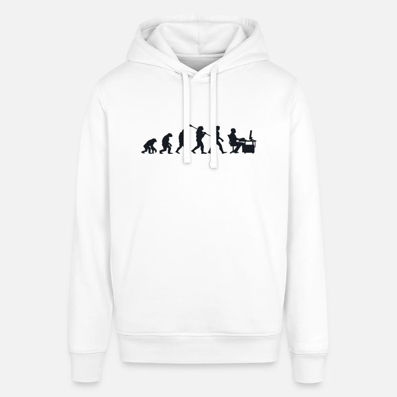 Évolution Darwin pour les Geeks 💻 - Sweat à capuche SOUNDER Stanley/Stella Unisexe - blanc
