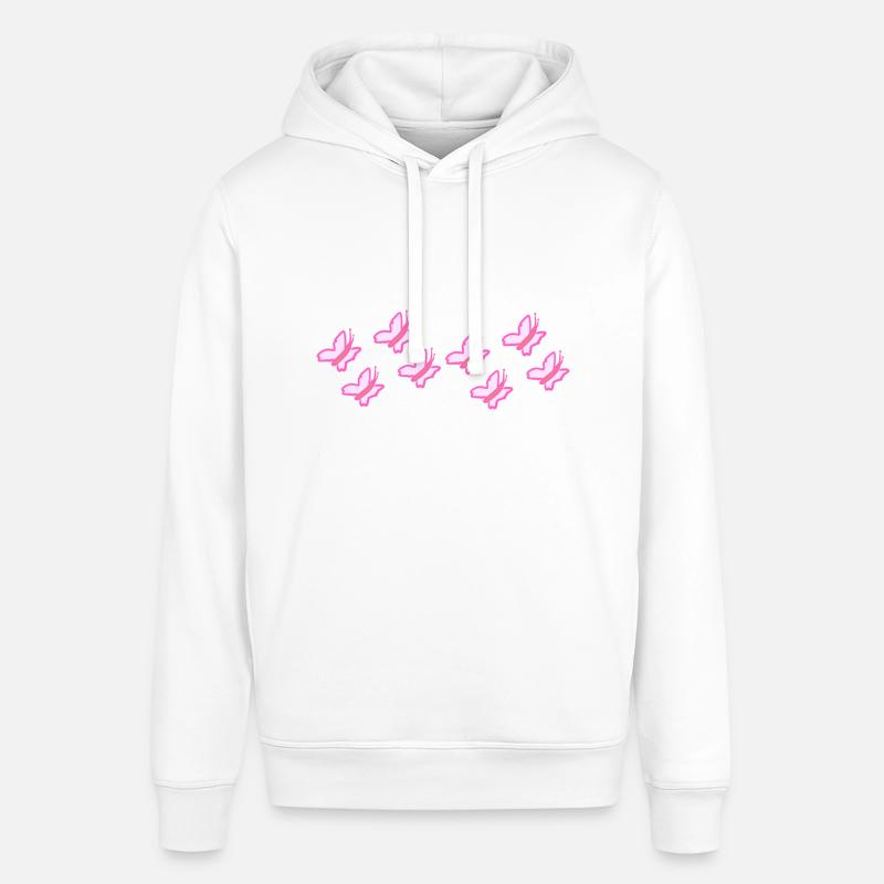 papillons roses volant - Sweat à capuche SOUNDER Stanley/Stella Unisexe - blanc