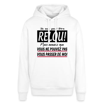 Je suis peut être relou humour design homme - Sweat à capuche SOUNDER Stanley/Stella Unisexe - blanc - Devant - Alina (178cm) & Michal (187cm)