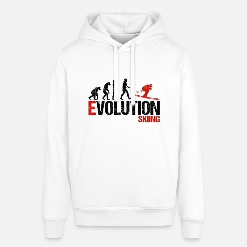 Évolution du ski - Sweat à capuche SOUNDER Stanley/Stella Unisexe - blanc