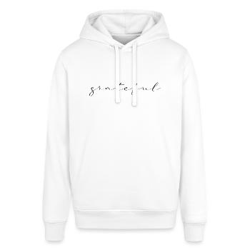 grateful - Organic - Stanley/Stella SOUNDER Unisex Hoodie - white - Front - Alina (178cm) & Michal (187cm)