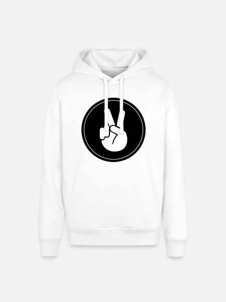 Hand Peace Circle - Stanley/Stella SOUNDER Unisex Hoodie - white