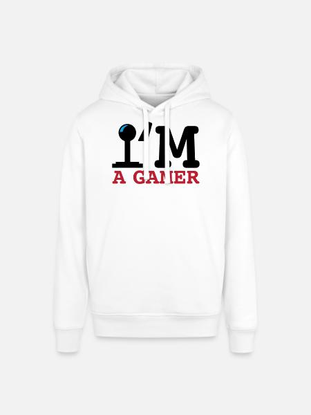 A Gamer Bold Typography - Stanley/Stella SOUNDER Unisex Hoodie - white