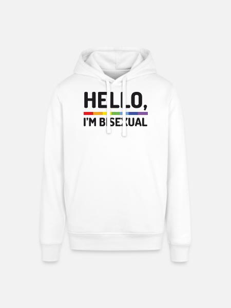 Hello, I'm Bisexual - Stanley/Stella SOUNDER Unisex Hoodie - white