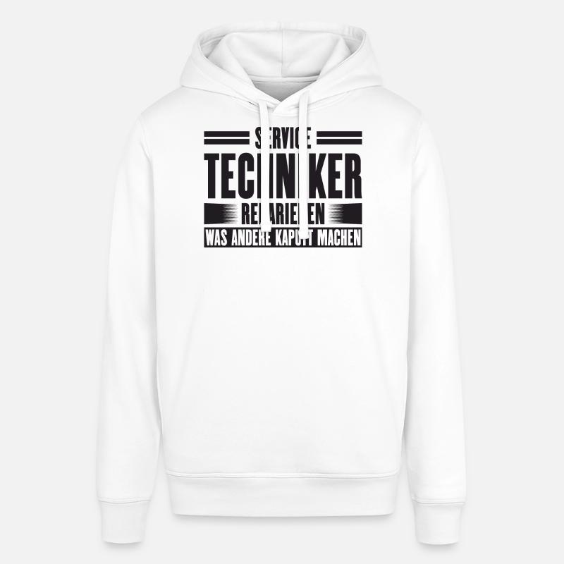 Service Technician Support Solution Slogan Service - Sweat à capuche SOUNDER Stanley/Stella Unisexe - blanc
