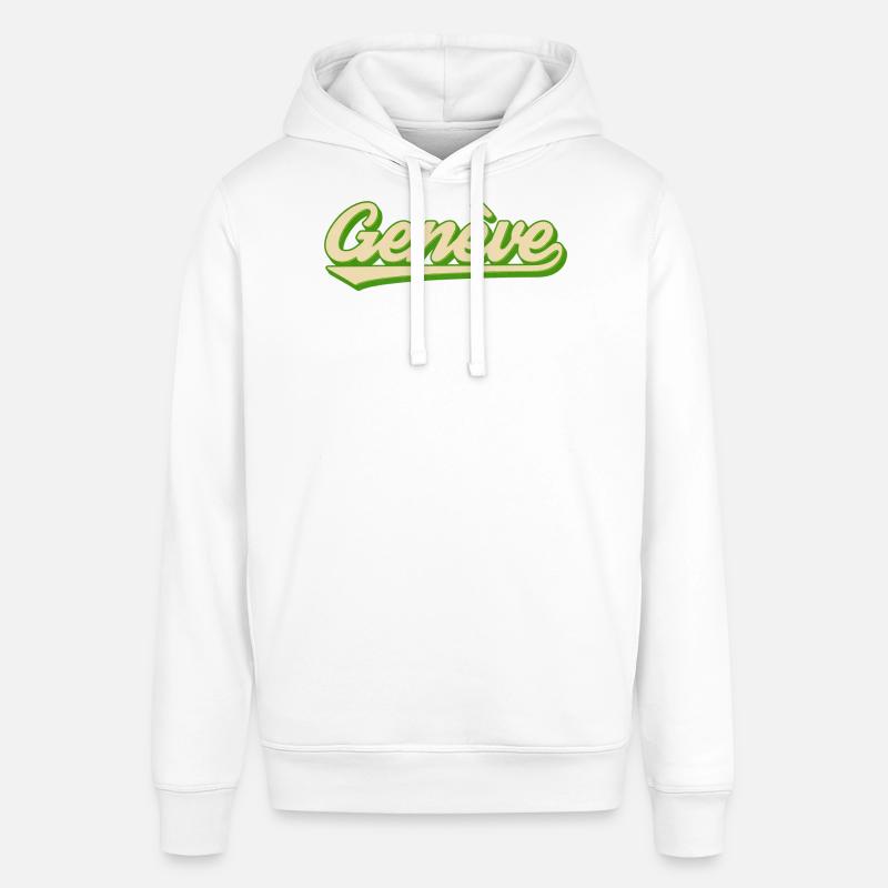 Genève Retro Script Lime - Sweat à capuche SOUNDER Stanley/Stella Unisexe - blanc