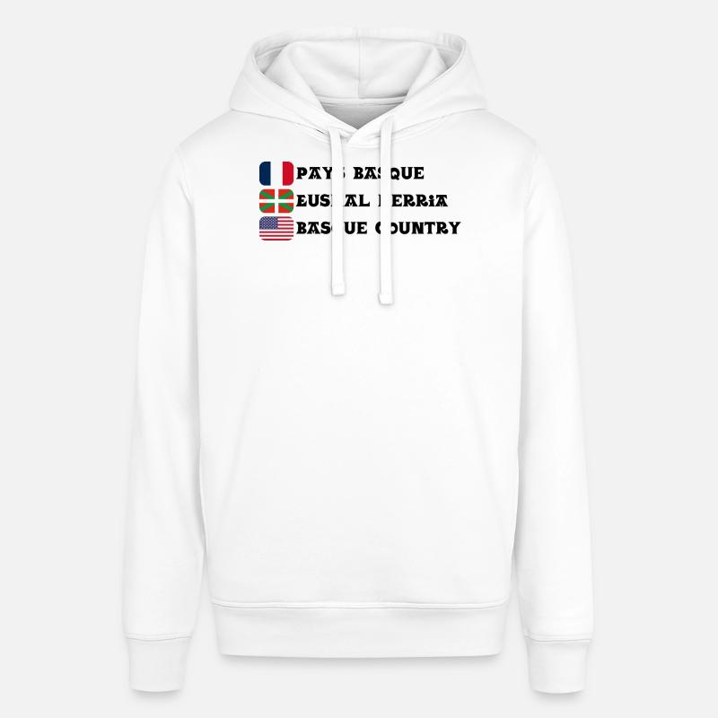 Pays Basque : drapeaux Français, Basque, Américain - Sweat à capuche SOUNDER Stanley/Stella Unisexe - blanc