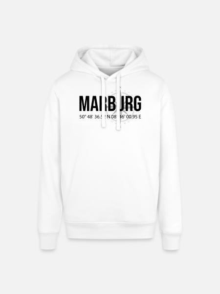 Koordinaten Marburg - Stanley/Stella Unisex Hoodie SOUNDER - Weiß