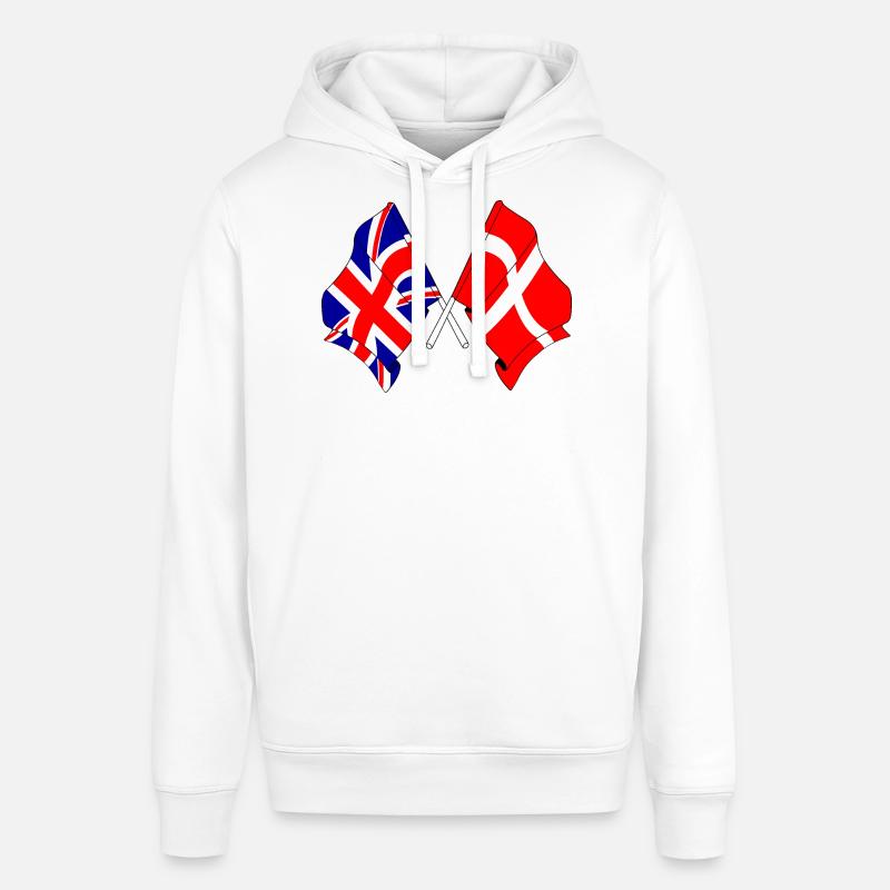 Drapeau de l’Angleterre, drapeau du Danemark - Sweat à capuche SOUNDER Stanley/Stella Unisexe - blanc