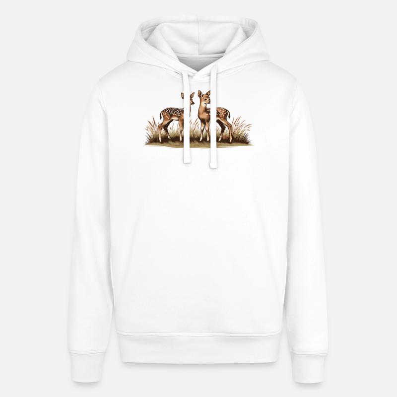 Cerf sur prairie - Sweat à capuche SOUNDER Stanley/Stella Unisexe - blanc