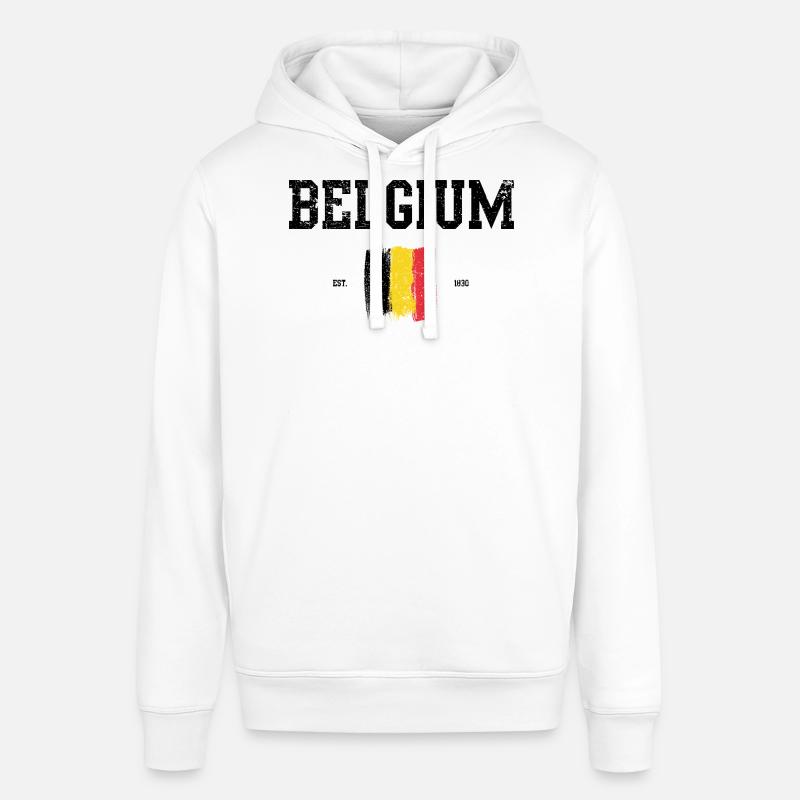 Impression d’art abstraite drapeau belge - Sweat à capuche SOUNDER Stanley/Stella Unisexe - blanc
