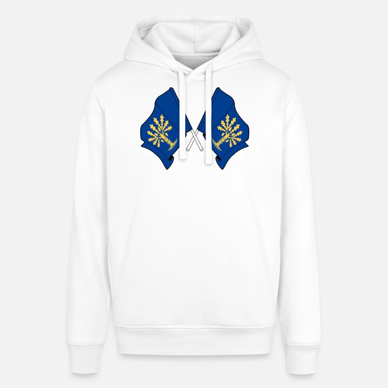 Blekinge, Suède – Double drapeau - Sweat à capuche SOUNDER Stanley/Stella Unisexe - blanc