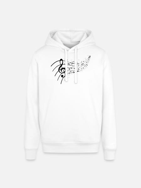 Black night with music knot - Stanley/Stella SOUNDER Unisex Hoodie - white