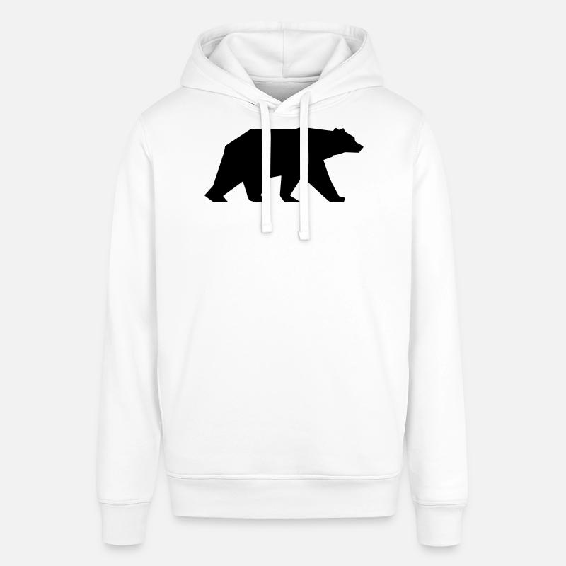 Icône de silhouette d’ours - Sweat à capuche SOUNDER Stanley/Stella Unisexe - blanc